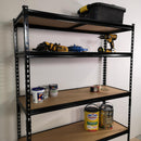 Garage Shelving 122cm Wide & 183cm High Heavy Duty 5 Tier Multipurpose Metal Racking Unit  / Warehouse Shelving Storage in Black
