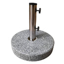 25kg Round Granite Garden Parasol / Umbrella Base Weight Stainless Steel Pole