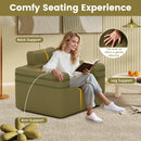 Inflatable Camping Chair Portable Sofa Chair with Built-in Air Pump-Green