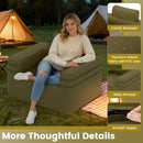 Inflatable Camping Chair Portable Sofa Chair with Built-in Air Pump-Green