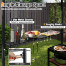 242 x 150 cm Grill Gazebo with 2 Shelves and 6 Hooks-Grey