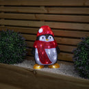30cm Light up Acrylic Christmas Penguin with Scarf and 30 White LEDs