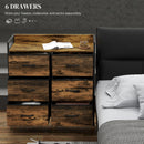 HOMCOM Bedroom Chest of Drawers 6 Drawer Dresser w/ Shelf