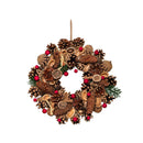 Winter Spice Hanging Christmas Wreath with Pine Cones Berries & Dried Fruit