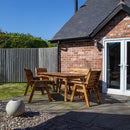 Handmade 6 Seater Chunky Rustic Wooden Garden Furniture Table and Chairs Set