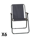 Black Lightweight Foldable Canvas Chair With  Plastic Armrests