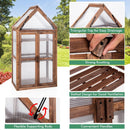 Cold Frame Mini Wooden Greenhouse with Transparent Openable Roof