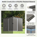 Outdoor Storage Shed With Foundation For Garden Yard-Dark Grey