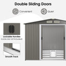 Outdoor Storage Shed With Foundation For Garden Yard-Dark Grey