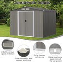 Outdoor Storage Shed With Foundation For Garden Yard-Dark Grey