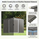 Outdoor Storage Shed With Foundation For Garden Yard-Light Grey