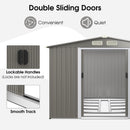 Outdoor Storage Shed With Foundation For Garden Yard-Light Grey