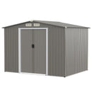 Outdoor Storage Shed With Foundation For Garden Yard-Light Grey
