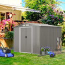 Outdoor Storage Shed With Foundation For Garden Yard-Light Grey