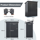 All-Weather Storage Shed With Top Sloping Design-Dark Grey