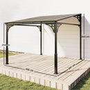 Outsunny 3 x 2.87 m Metal Lean-to Hardtop Gazebo, Wall-Mounted Pergola