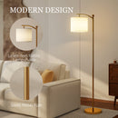 HOMCOM LED Floor Lamp With Dimmable Colours Temperature & Brightness, Gold