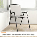 Outsunny 2Pcs Garden Chair Cushions, Waterproof Seat Pads, Cream White