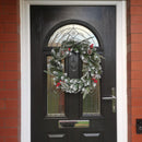 50cm Premier New Jersey Christmas Wreath PVC Snowy Tips With Festive Berries And Cone