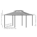 Outsunny 4m x 3(m) Outdoor 2-Tier Steel Frame Gazebo w/ Curtains Outdoor Garden