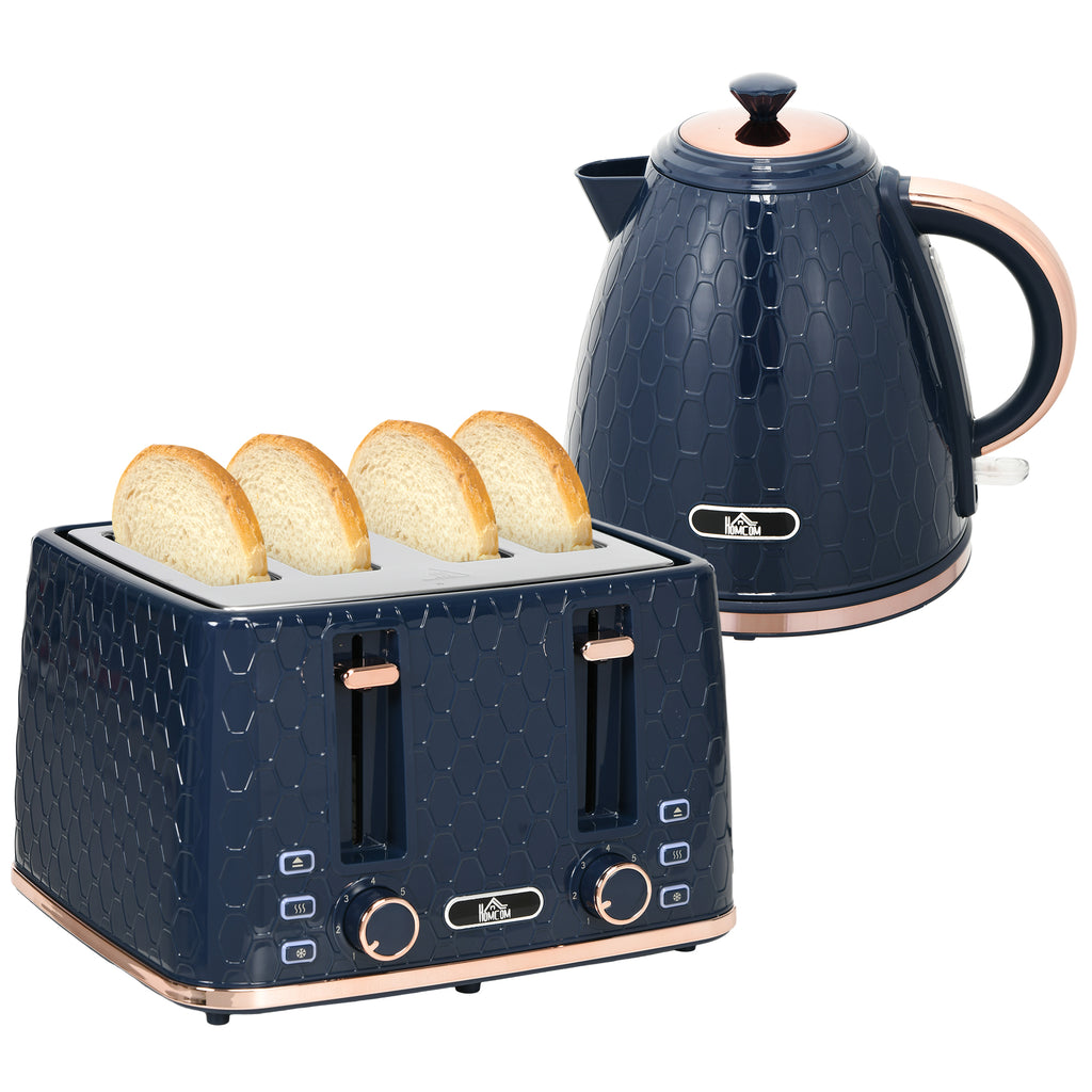 Toaster Both HOMCOM 1.7L Kettle And Toaster Set With Defrost Reheat And Crumb Tray