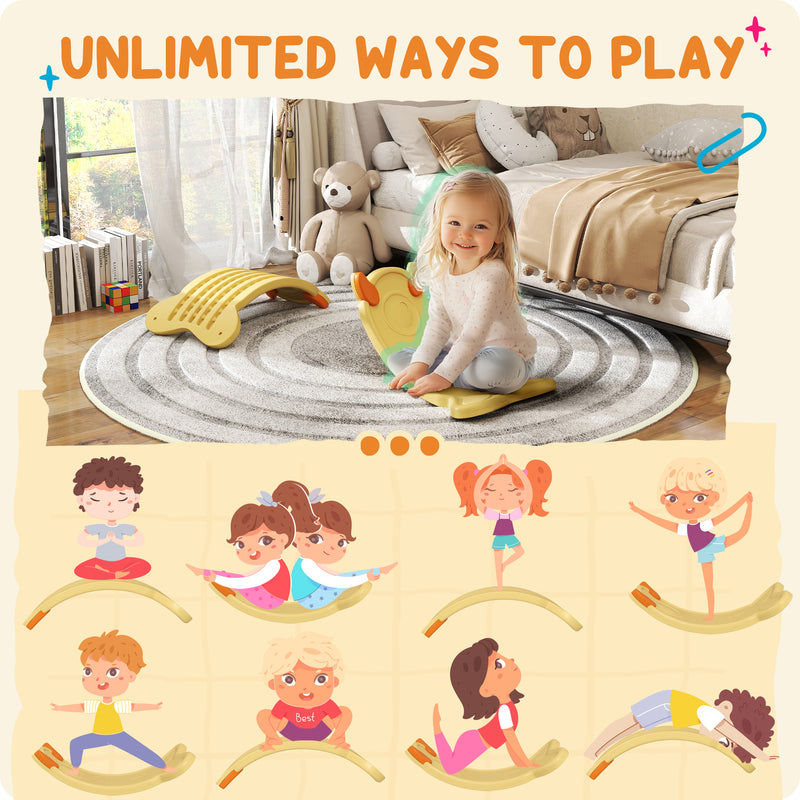 AIYAPLAY Balance Board For Kids Balance Training & Sensory Play - Yellow/Pink/Blue