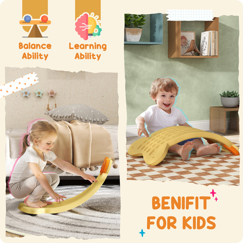 AIYAPLAY Balance Board For Kids Balance Training & Sensory Play - Yellow/Pink/Blue