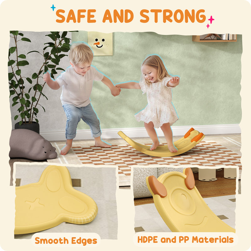 AIYAPLAY Balance Board For Kids Balance Training & Sensory Play - Yellow/Pink/Blue