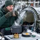 Outsunny Camping Cookware Set, 8-Piece Ultralight Camping Cooking Kit Grey
