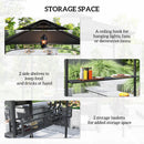 Outsunny 8' x 5' Grill Gazebo Canopy with 2 Side Shelves, Hook, Dark Grey