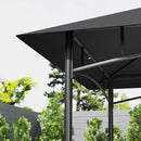 Outsunny 8' x 5' Grill Gazebo Canopy with 2 Side Shelves, Hook, Dark Grey