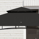 Outsunny 8' x 5' Grill Gazebo Canopy with 2 Side Shelves, Hook, Dark Grey