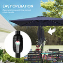 Outsunny 3 x 2 m Garden Parasol Umbrella with Light, Outdoor Patio Umbrella