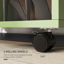 HOMCOM Open Wardrobe Clothes Rail Bedroom Clothes Storage Rod Shelves Green