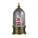 29cm Battery Operated Light up LED Christmas Cloche Water Spinner with Santa & Deer Scene
