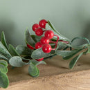 1.90m Festive Garland with Green Seasonal Leaves and Red Berries