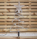 45cm Set Of 4 Light Up Spiral Christmas Tree Garden Path Lights With 100 Warm White LEDs