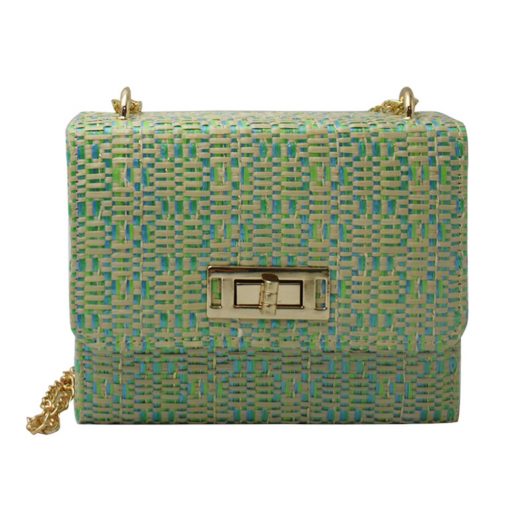Gwendolyn Mini Straw Bag -  Green
