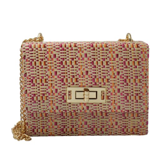 Gwendolyn Mini Straw Bag -  Red