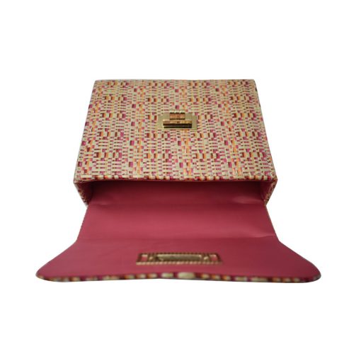 Gwendolyn Mini Straw Bag -  Red