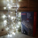 960 LED 12.4m Premier Cluster Indoor Outdoor Multi Function Mains Operated Christmas Lights with Timer on Clear Cable in Cool White