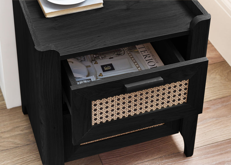 Sydney 2 Drawer Bedside - Black Ash
