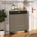 HOMCOM Radiator Cover With Drawer, Horizontal Slat Black