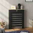HOMCOM Radiator Cover With Drawer, Horizontal Slat Black