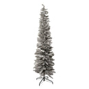 8ft (2.4m) Grey Artificial Pencil Christmas Tree With Green Metal Stand and 460 Tips