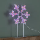 45cm Light up White Christmas Snowflake on Metal Stand with Twinkling Rainbow LEDs