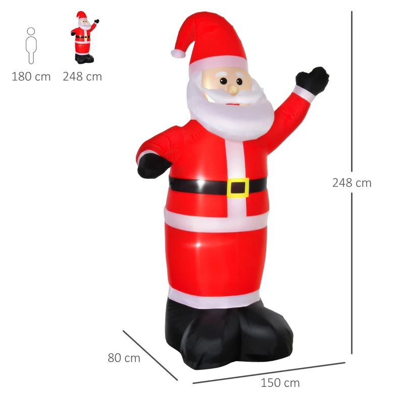 HOMCOM 8ft Inflatable Santa Claus
