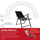 Set of 2 Outdoor Garden Patio Multi Position Reclining Folding Chair in Black