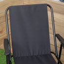 Black Lightweight Foldable Canvas Chair With  Plastic Armrests