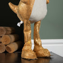 70cm Tall Gold Plush Santa-Saurus Dino Standing Christmas Decoration with Santa Hat